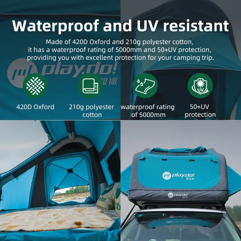 Fish Island tent waterproof UV-resistant feature chart, 420D Oxford, 210g polyester-cotton, 5000mm, 50+ UV