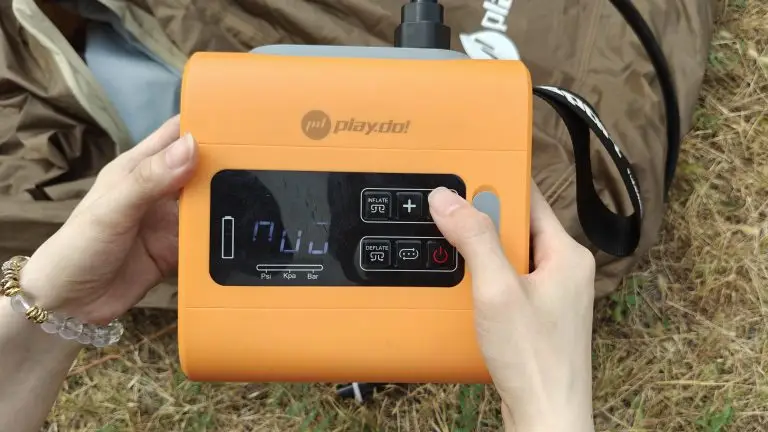 Air retention and pressure testing of an inflatable rooftop tent.