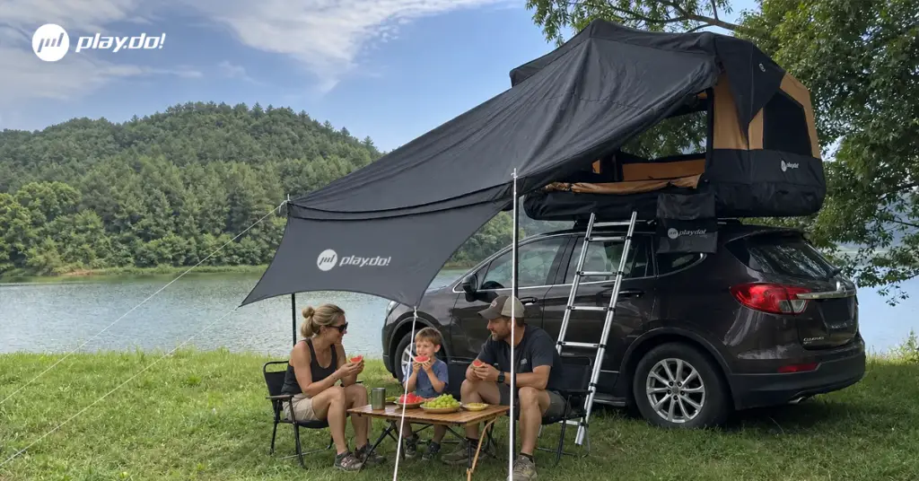 Playdo SKIFF compact inflatable rooftop tent for versatile outdoor camping