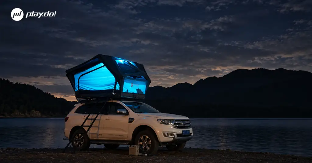 Playdo Starry Sky 2 inflatable rooftop tent for scenic outdoor camping