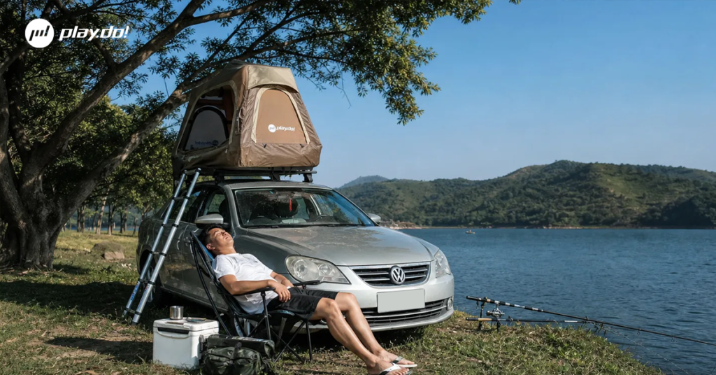 Playdo SOLO inflatable rooftop tent for solo camping and outdoor adventures
